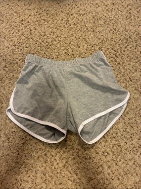 Women's Athletic Gray Heather Shorts with White Trim